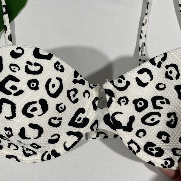 NEW Onia‎ [ Large ] Dalia Animal Print Underwire Bikini Top in White - Picture 5 of 12
